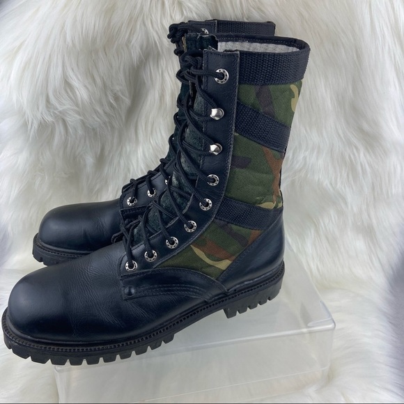 OFF ROAD COMBAT LACE UP CAMOUFLAGE BOOTS SIZE 9 WOMAN - Picture 1 of 11